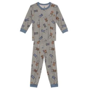 Imagem de Pijama Infantil Menino com Estampa Rotativa Carrinho Brandili-Masculino