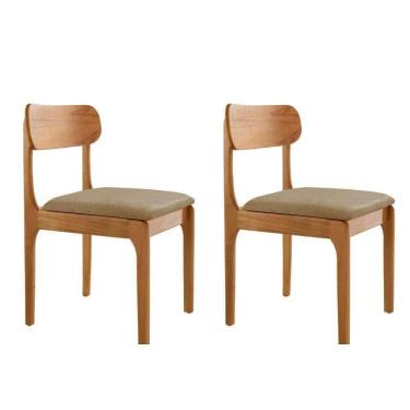 Imagem de Conjunto Com 2 Cadeiras De Jantar Star Moderna Mobília Ambar / Imbuia Nat.