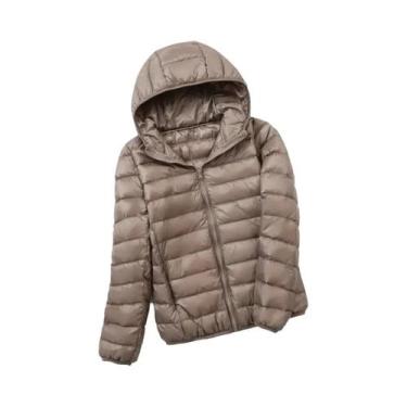 Imagem de Jaqueta Puffer Curta Com Capuz Para Mulheres Em 30 Cores, Com Enchimen