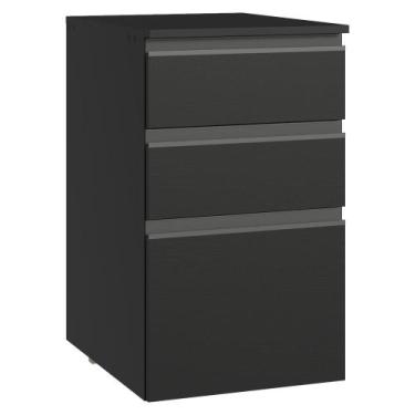 Imagem de Balcão de Cozinha 40 cm 3 Gavetas Suspenso Preto Nice Madesa, Preto