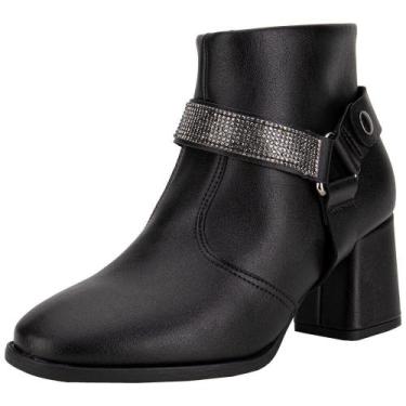 Imagem de Bota feminina cano baixo modare 7078109, Preto, 37