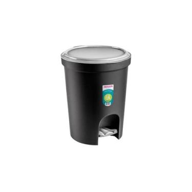 Imagem de Lixeira de Pedal 6,6L Redonda Sanremo para banheiro cozinha quarto