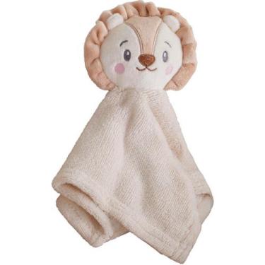 Imagem de Naninha para Meninos Coral Fleece 100% Poliéster 27x27cm Leão Bege - B