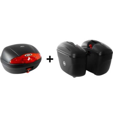 Imagem de Baú Givi E450 45 Litros + Givi E21 Lateral 21l Universal, Vermelho