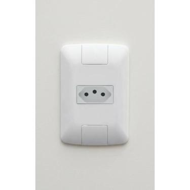 Imagem de 2x Tomada 2P+T 10A 250V Branca Simples 4x2 Segura - Congratulations St