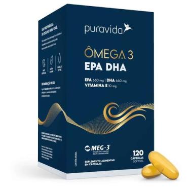 Imagem de Ômega 3 120 Softgel EPA 660mg DHA 440mg Vitamina E Puravida