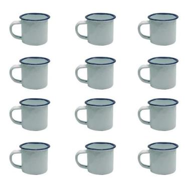 Imagem de Caneca Esmaltada Retro 150ml Vintage Jogo 24 Unidades - - Kadê, Branca