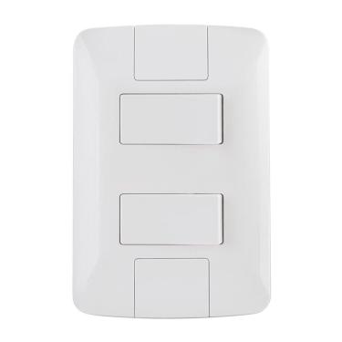 Imagem de Interruptor Aria Tramontina 2 Teclas Paralelo com Placa Branco