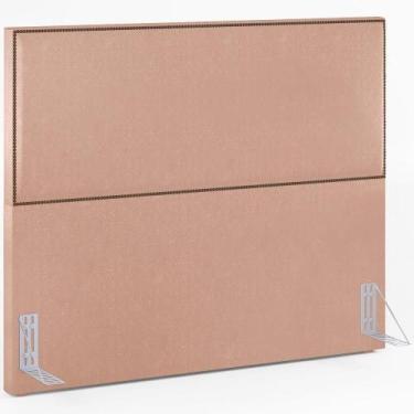 Imagem de Cabeceira Cama Box Casal Com Tachas 140 Cm Linho Rosê - LYAM DECOR