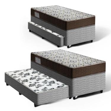 Imagem de Cama Box Bicama com Colchão de Espuma D45 Solteiro Ortobom ISO 150 + Auxiliar de Molas...