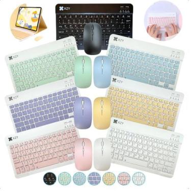 Imagem de Kit Teclado e Mouse Sem Fio Bluetooth para PC e Notebook Cor: Verde - 