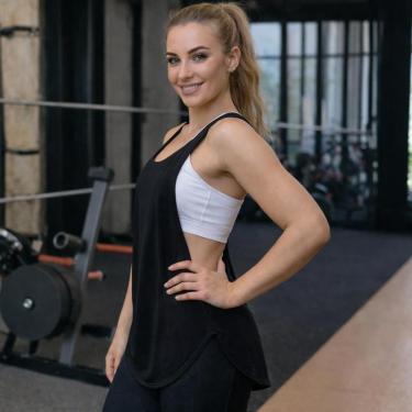Imagem de Regata Fitness Feminina Alongada Costas Abertas Em Y Academia Treino-Feminino