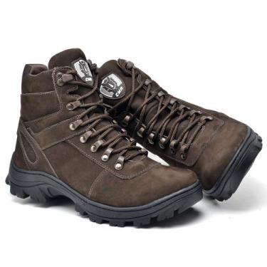 Imagem de Bota Masculina De Couro Coturno Confortável Cano Curto Adventure Confo