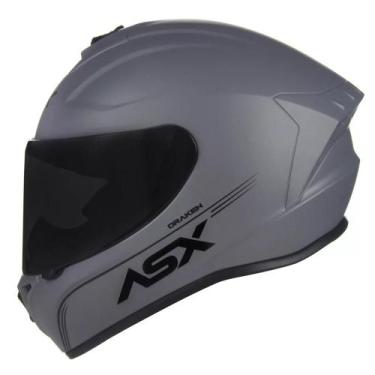 Imagem de Capacete ASX Draken Narigueira Bavete Moto Esportivo Fechado, Cinza Fo