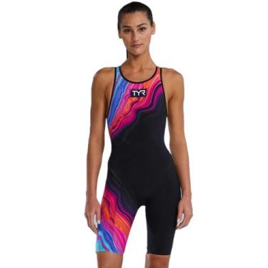 Imagem de Maiô TyR Venzo Volconyx Costas Aberta - Adulto, 24 US, Preto, Rosa