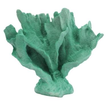 Imagem de Escultura Coral Folha de Alface Verde em formas de placa - LUXdécor