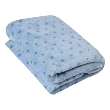 Imagem de Cobertor Manta Mantinha Frio Bebê Microfibra Poá 90cmx70cm - NoBrand, 