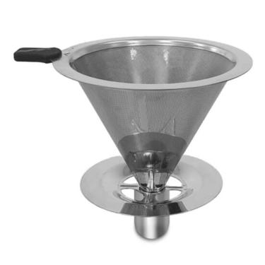 Imagem de Coador de Café Ecológico Inox 103 Eco em Aço Inox sem Filtro de Papel Sustentável Uni Home