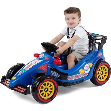 Imagem de Veículo para Bebê F25 com Som e Empurrador com Suporte para Bolsa Azul Calesita Brinquedos