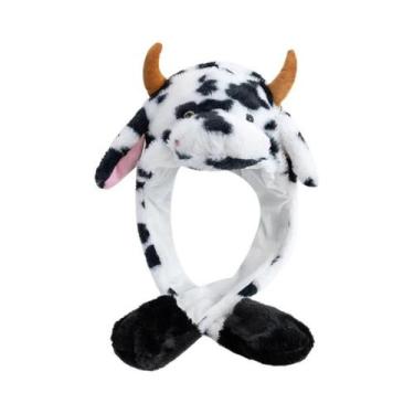 Imagem de Gorro De Pelúcia Unissex Com Orelhas Divertidas Estilo Vaca E Coelho, 