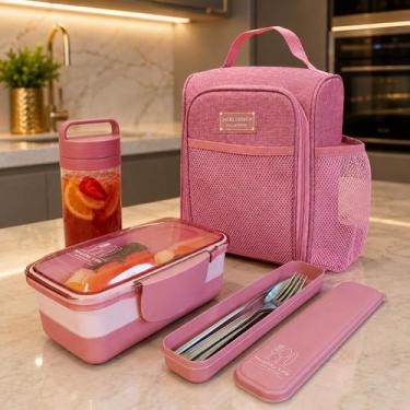 Imagem de Conjunto de 4 peças fitness Garrafa + Marmita + Bolsa térmica + Porta 