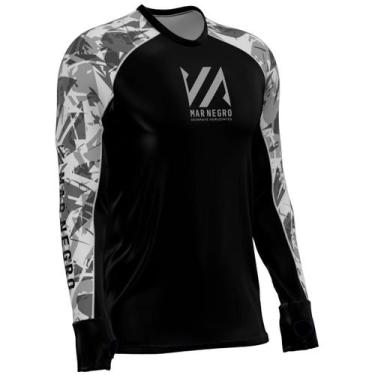 Imagem de Camiseta de Pesca Masculina Premium Flex Proteção UV 50+ - Mar Negro, 