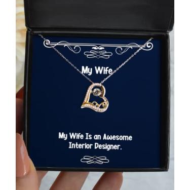 Imagem de SpreadPassion Presentes exclusivos para esposa, My Wife é um designer de interiores incrível, colar exclusivo de dança do amor para marido