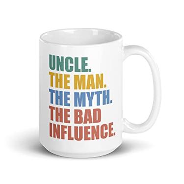 Imagem de Caneca masculina Dia dos Pais Uncle The Man The Myth The Bad Influence