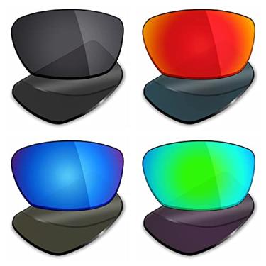 Imagem de Lentes de reposição polarizadas para óculos de sol Mo Dirty Mo da Mryok 4 pares – preto discreto/vermelho fogo/azul gelo/verde esmeralda