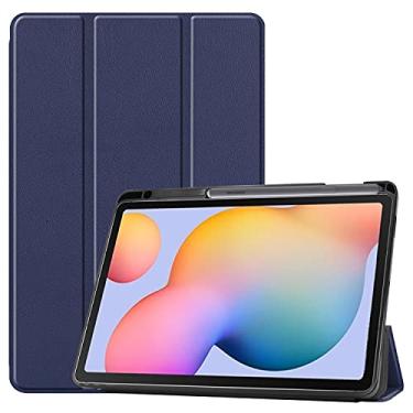 Imagem de Tampas de tablet Para SumSung Galaxy Tab S6 Lite 10.4" (SM-P610 / 615) Tampa do caso da tabuleta, macia Tpu. Capa de proteção com auto vigília/sono Capa protetora da capa (Color : Blue)