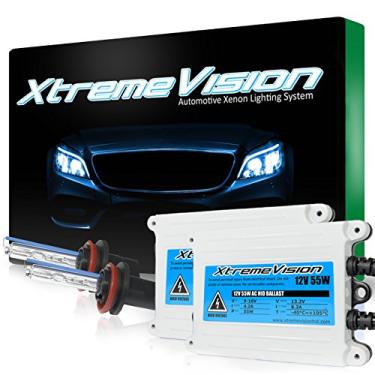 Imagem de XtremeVision Pacote de lâmpadas de xenon H11 6K 55W AC - reator AC fino - H8, H9, H11B - 6000K azul claro - 1 par