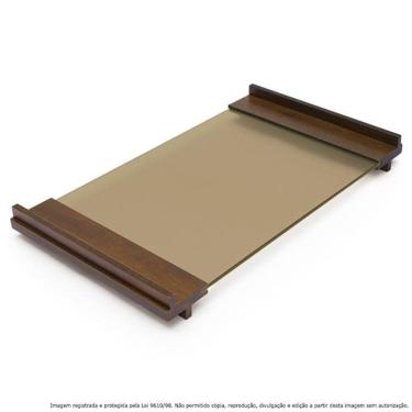 Imagem de Bandeja para Servir de Vidro Temperado Bronze