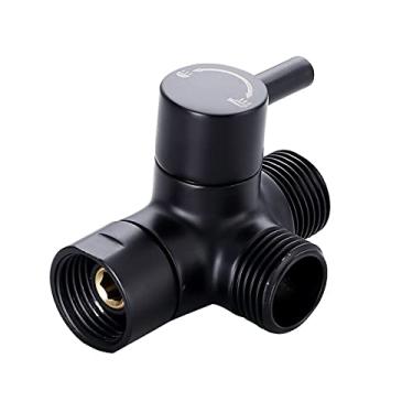 Imagem de Little World Válvula de desvio de braço de chuveiro – Válvula de desvio de chuveiro de 3 vias, válvula de chuveiro de latão sólido G1/2 para chuveiro manual universal e sistema de chuveiro de cabeça de pulverização fixa (ORB, preto)