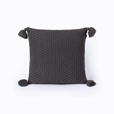 Imagem de Capa de Almofada Pompom Decorativa Tricot 45x45cm Com zíper Istambul