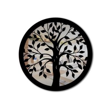 Imagem de Quadro Decorativo Árvore Da Vida Prata Espelhado Em Mdf - Papel E Pare