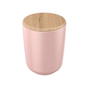 Imagem de Porta Algodão Rosa Esmalte em Cerâmica com Tampa Bambu Yoi