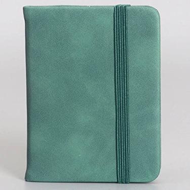 Imagem de A7 mini notebook portátil pequeno diário de couro grosso caderno retrô estudante universitário manuscrita nova palavra bloco de notas, verde, 4 peças