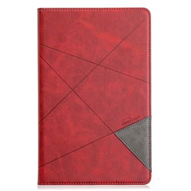 Imagem de ZiEuooo Compatível com Samsung Tablet Case Galaxy A7 LITE A 8.0 A 8.4 A8 A 10.1 A 10.5 Capa protetora de cartão de mão de personalidade durável para negócios (vermelho, A 8.0 2019 P200 P205 com S Pen?)