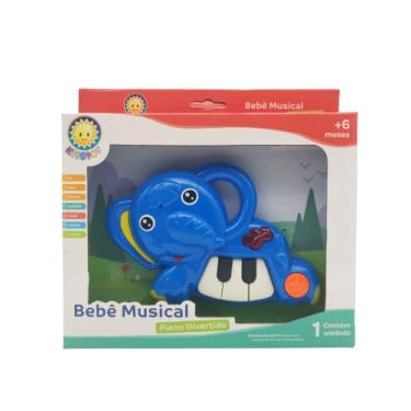 Imagem de Brinquedo Bebê Musical Interativo Piano Elefante Divertido Kitstar