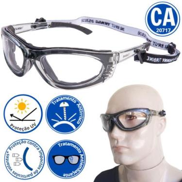 Imagem de Oculos Protecao Epi Segurança Anti Embaçante Ca Anti Risco Trabalho Ob