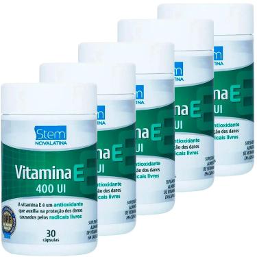 Imagem de Kit 5 Vitamina E 30 Cápsulas Stem Novalatina 