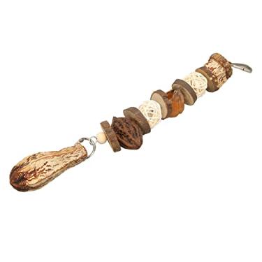 Imagem de Gaiola do pássaro Toy Nuts mastigar brinquedo de madeira papagaios mastigando brinquedo de madeira Rattan bolas nozes mordida de pássaro brinquedo gaiola de pássaro divertido brinquedo pendurado mordida blocos de madeira