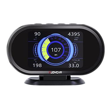 Imagem de VJOYCAR V70 New Hud computador de carro com scanner OBD2, velocidade digital, RPM, refrigerante, medidor de pressão de combustível, leitor de código defeituoso, funciona em todos os carros desde 1996
