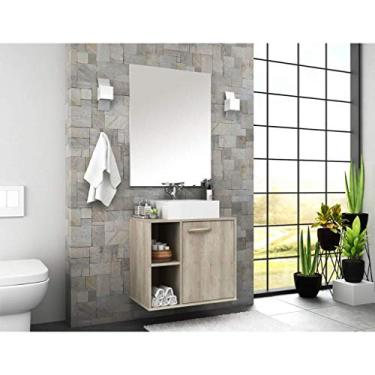 Imagem de Conjunto para Banheiro com Espelheira e Gabinete com Cuba Anne 60cm Móveis Bosi
