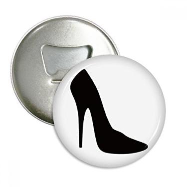 Imagem de Abridor de garrafas preto com padrão de contorno de salto alto e emblema multifuncional