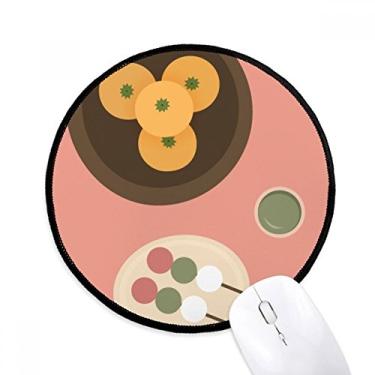 Imagem de DIYthinker Tapete de rato local japonês para lanche de comida para escritório tapete redondo para computador