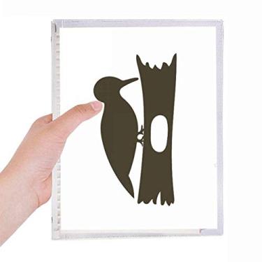 Imagem de Caderno de retrato de animal Black Woodpecer diário de folhas soltas recarregável, artigos de papelaria