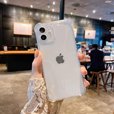 Imagem de Capa de telefone cor doce transparente macia para iPhone 14 13 11 12 Pro Max Mini XS X XR Max 7 8 Plus SE Bumper Tampa Traseira Transparente para iPhone 11
