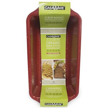 Imagem de CasaWare – Forma para pão antiaderente com revestimento cerâmico de 22,8 x 12,7 cm (granito vermelho)