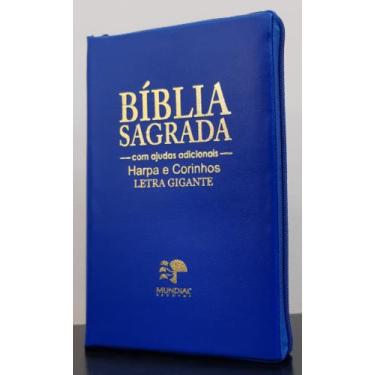 Imagem de Bíblia Sagrada Com Ajudas Adicionais E Harpa Letra Gigante - Capa Com